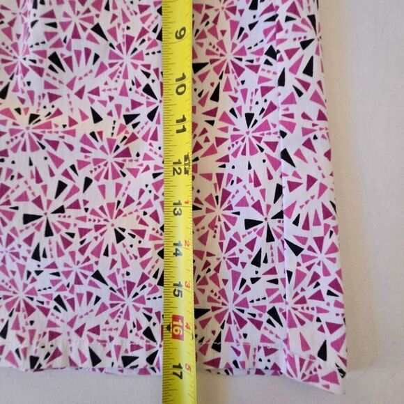 Slim-Sation Womens Geometric Stretch Pull-on Athletic Golf Skort Pink White Sz 8 - Picture 7 of 8
